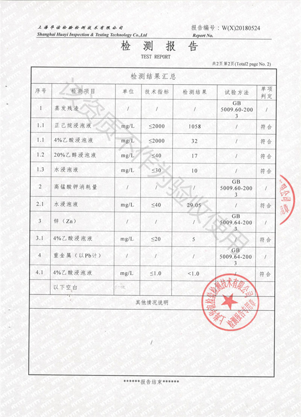 食品橡胶接头检测证书